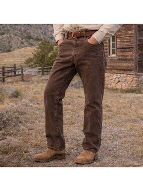 Vintage Wrangler Mens 34x28 Brown Jeans Medium Wash Regular Straight Leg Denim